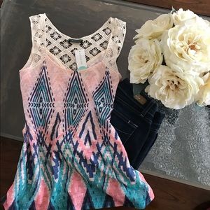 NWT Knit and Crochet tank top! Loose and flowy!